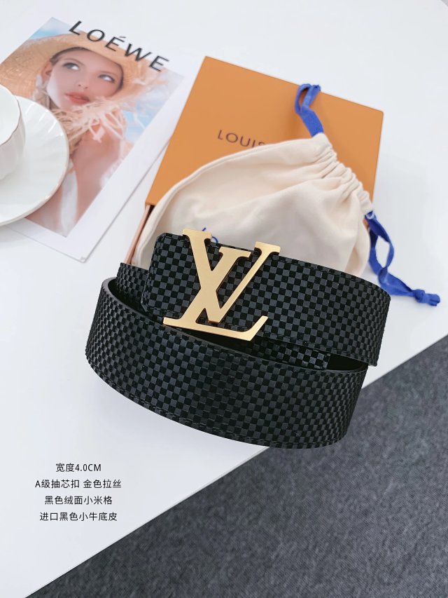 Louis Vuitton Louis Vuitton Damier Graphite Black Men’s Leather Belt - Buy on Mulebuy Sheets