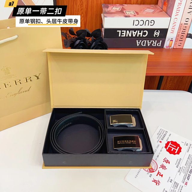 Burberry Burberry Classic Black Leather Men Belt Gift Set - Buy on Mulebuy Sheets