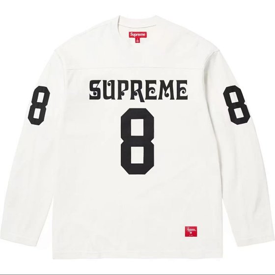 VIC-12.1 - 2025 New Style Number 8 Print Oversized Long-Sleeve Crewneck T-Shirt, Wasteland Style, Trending Instagram Fashion Export