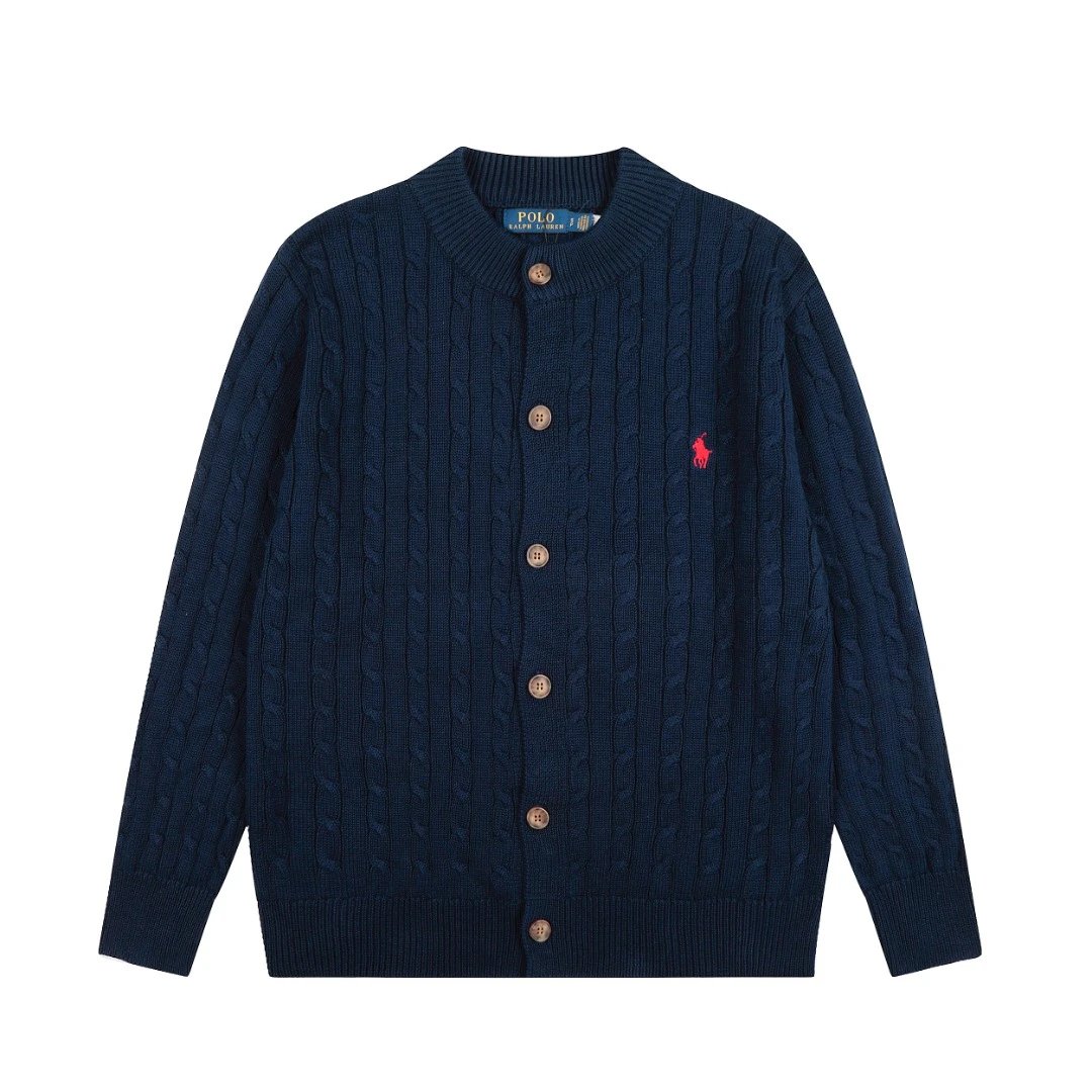 VIC-12.1- Classic basic versatile men's round neck Fried Dough Twists knitting cardigan coat