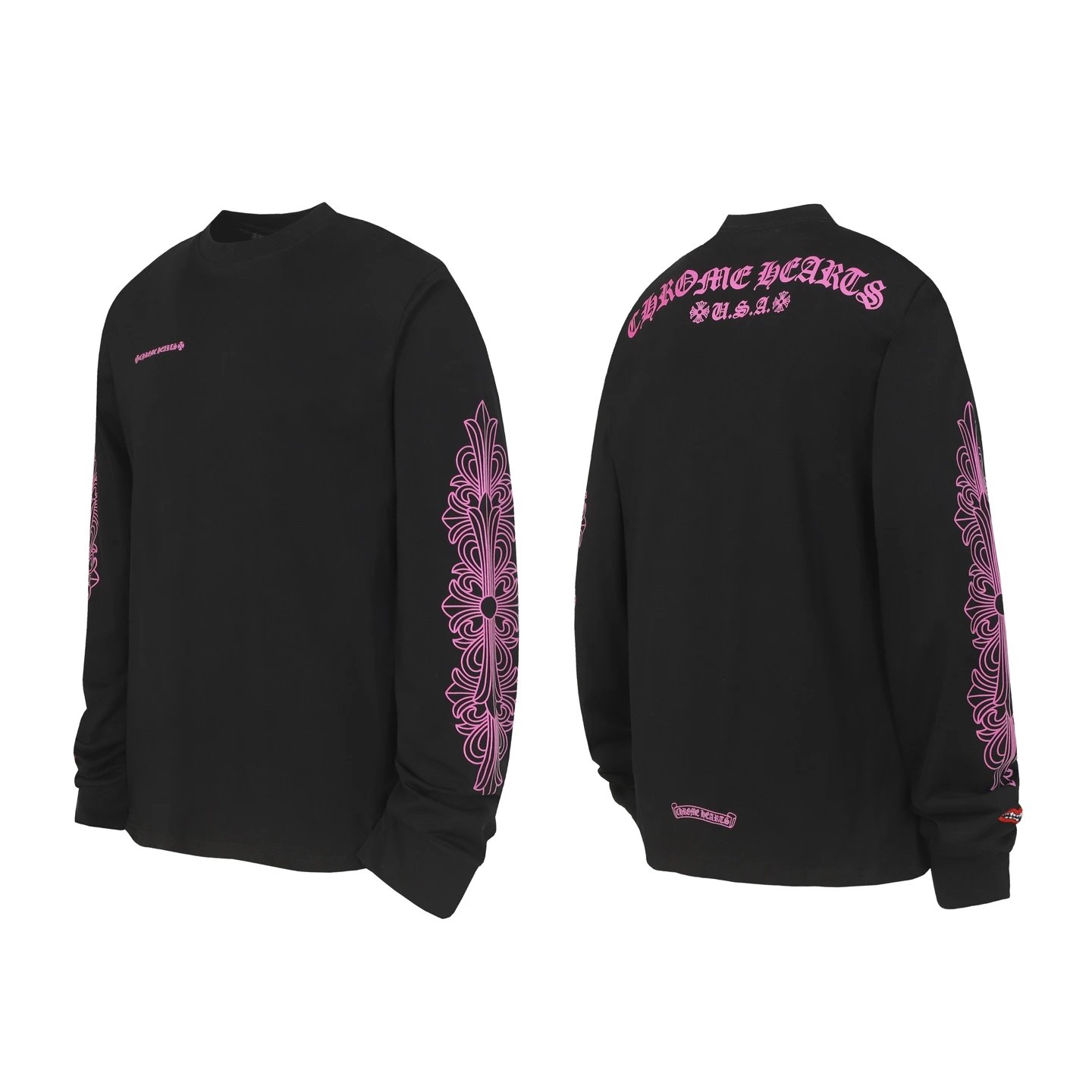 VIC-12.1- Lips 👄 Sakura Pink Sanskrit Long-Sleeve T-Shirt