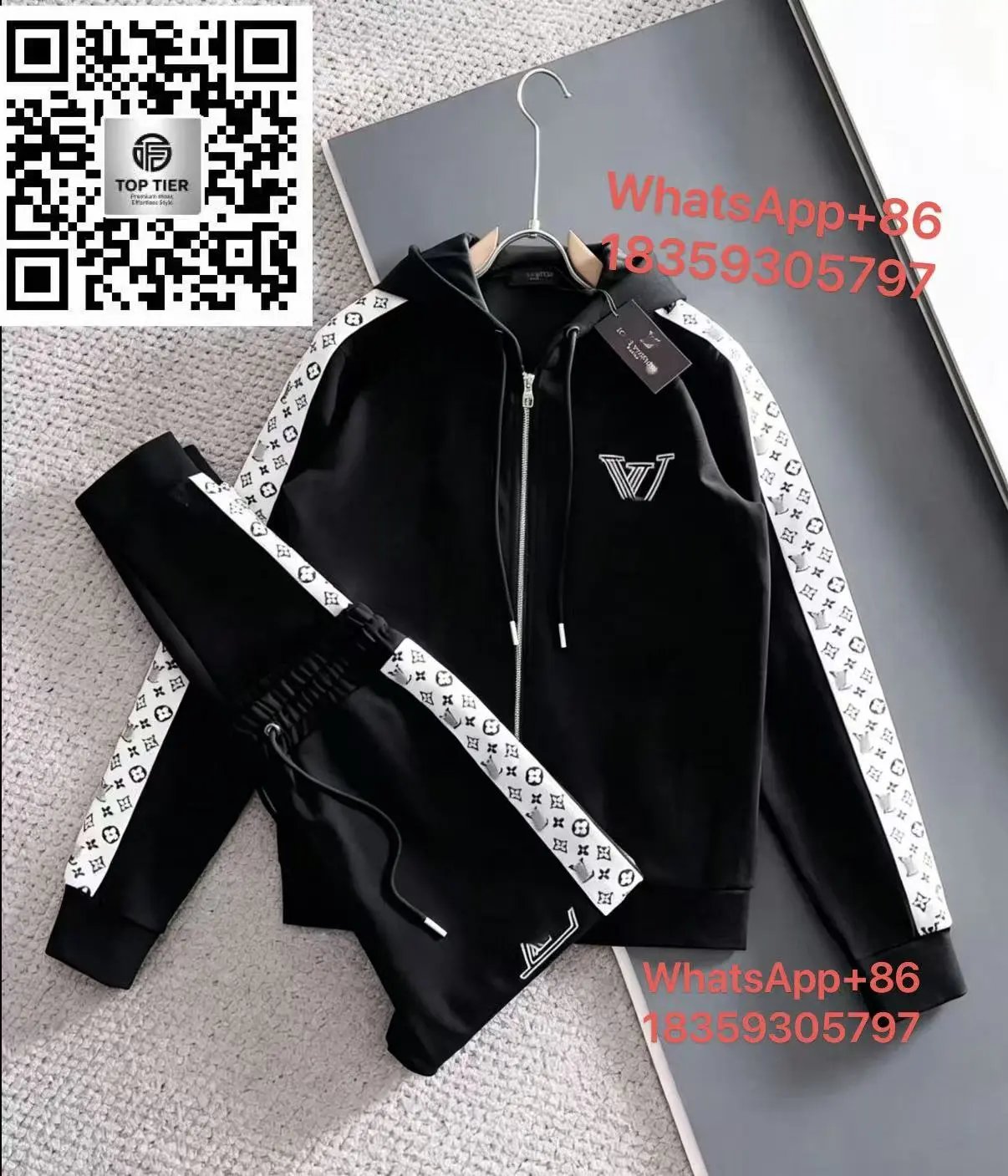 AMIRI Tracksuits Zip-Up Track Jacket and Jogger Set — LV-Black 847