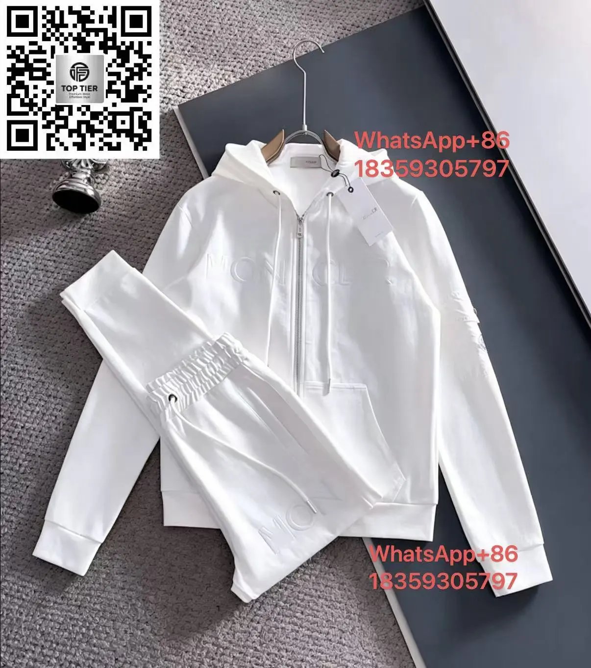 AMIRI Tracksuits Zip-Up Track Jacket and Jogger Set — MON-white 2516