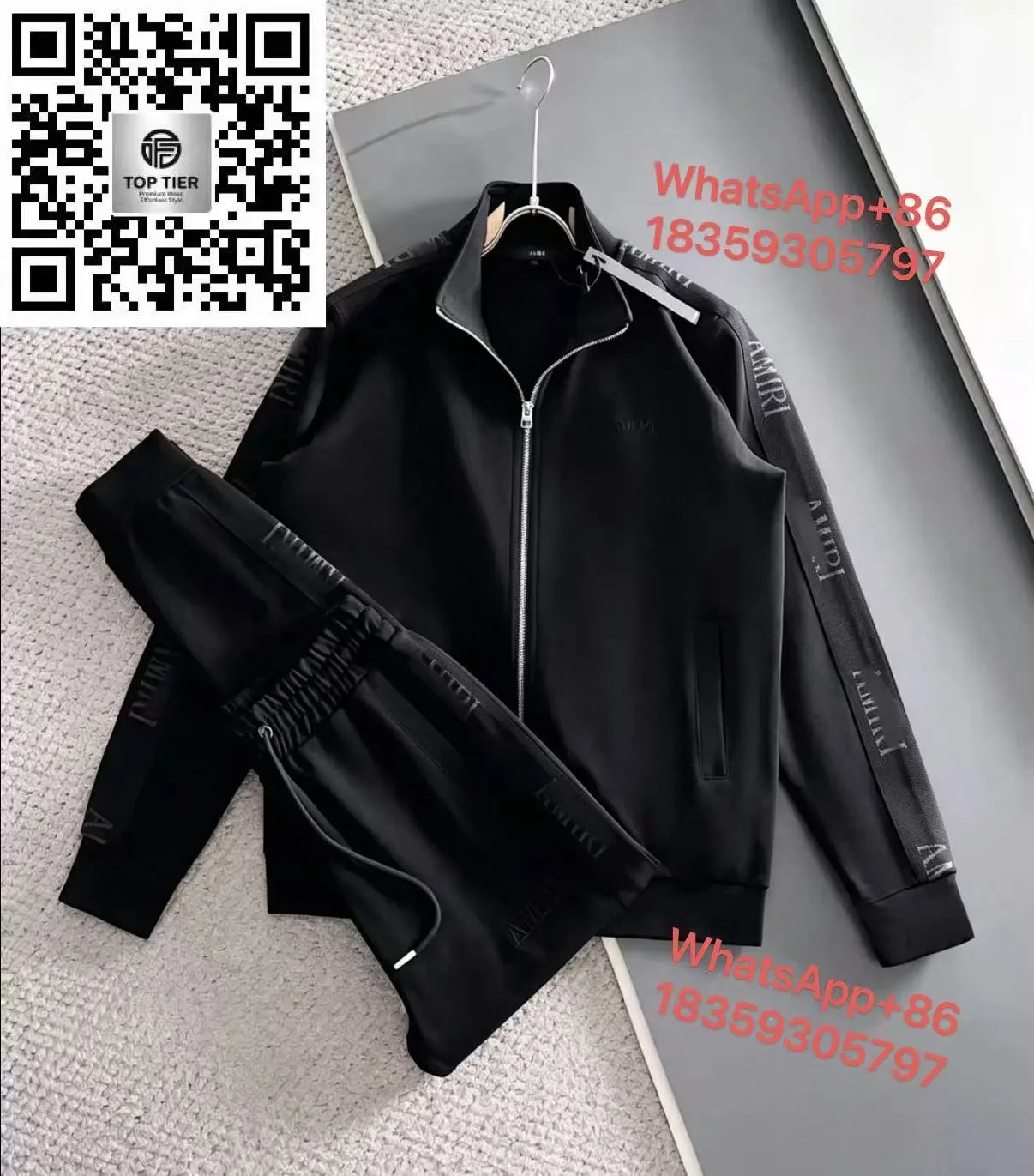 AMIRI Tracksuits Zip-Up Track Jacket and Jogger Set — AMIRI-Black 2115