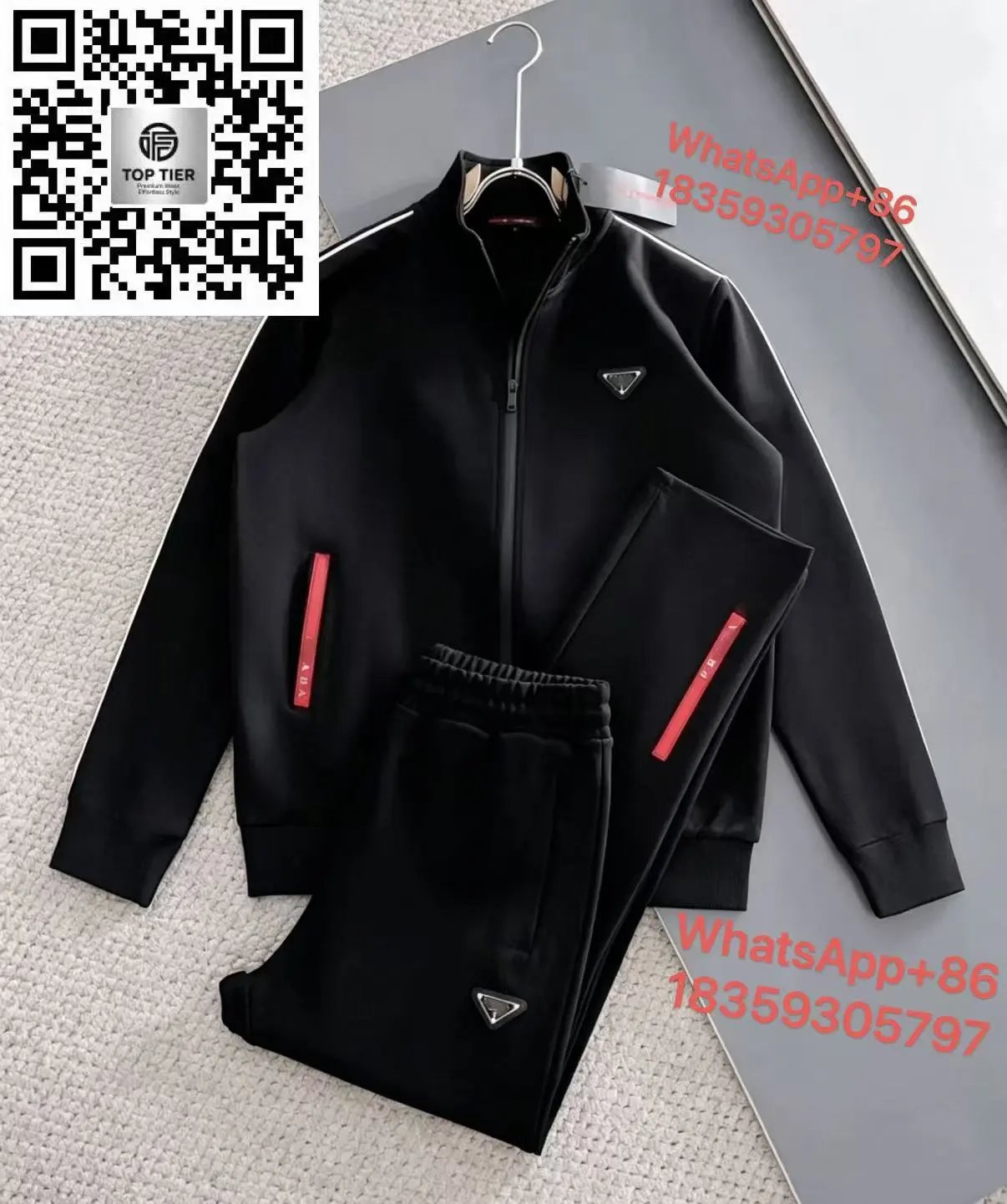 AMIRI Tracksuits Zip-Up Track Jacket and Jogger Set — PRD-Black A 68
