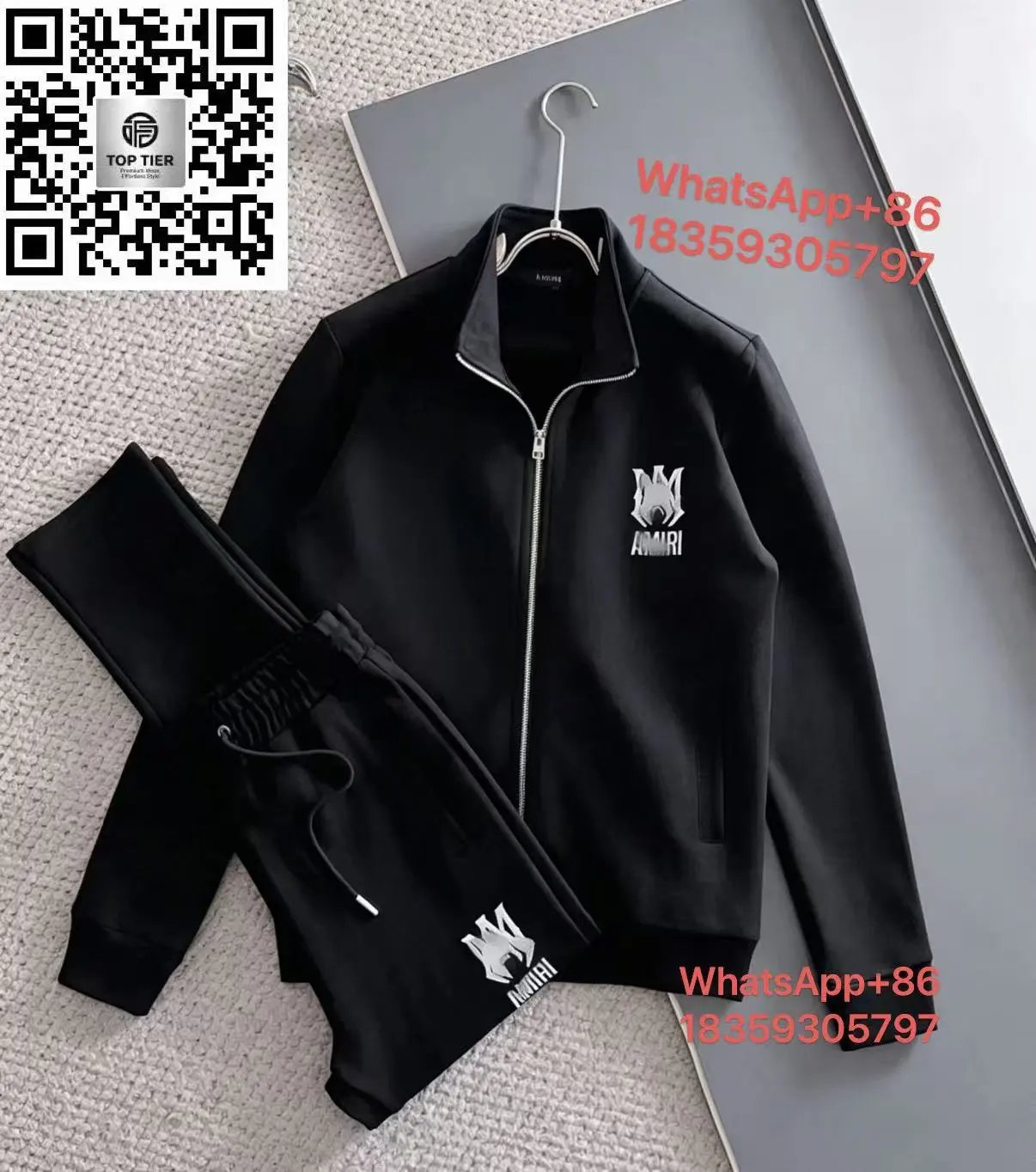 AMIRI Tracksuits Zip-Up Track Jacket and Jogger Set — AMIRI-Black 2505