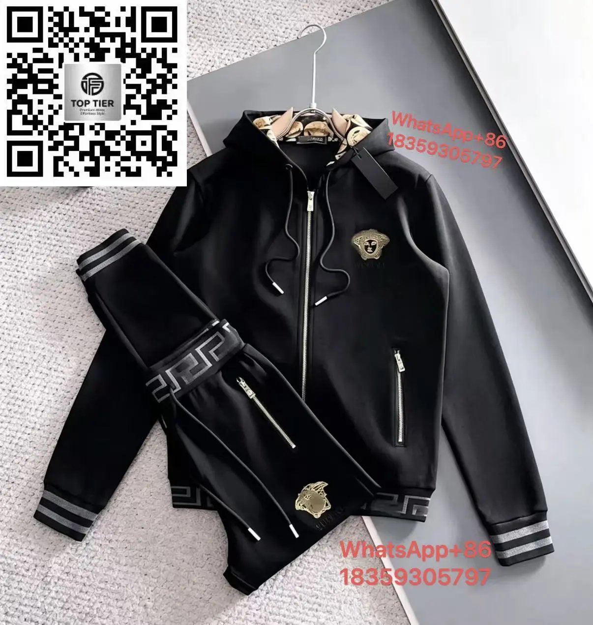 AMIRI Tracksuits Zip-Up Track Jacket and Jogger Set — VER-Black 2520