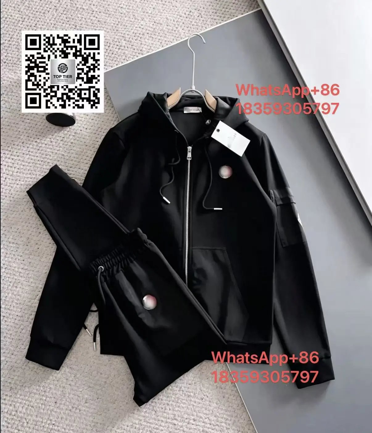 AMIRI Tracksuits Zip-Up Track Jacket and Jogger Set — MON-Black A 67