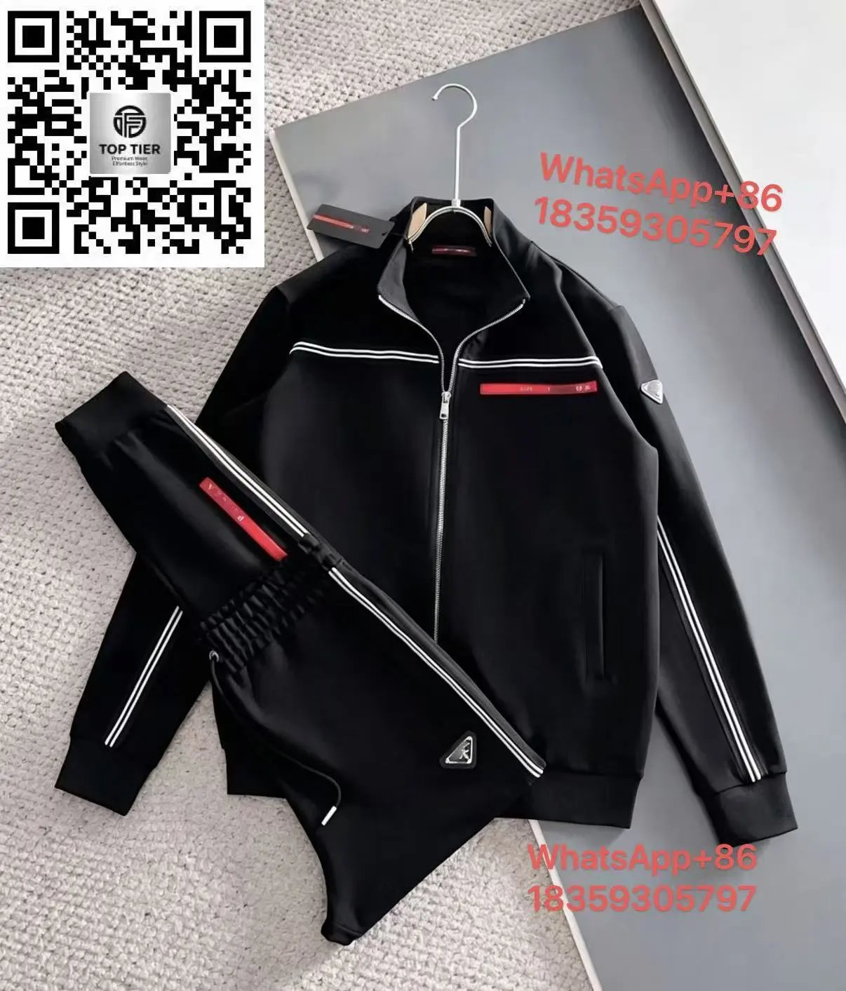 AMIRI Tracksuits Zip-Up Track Jacket and Jogger Set — PRD-Black A 75