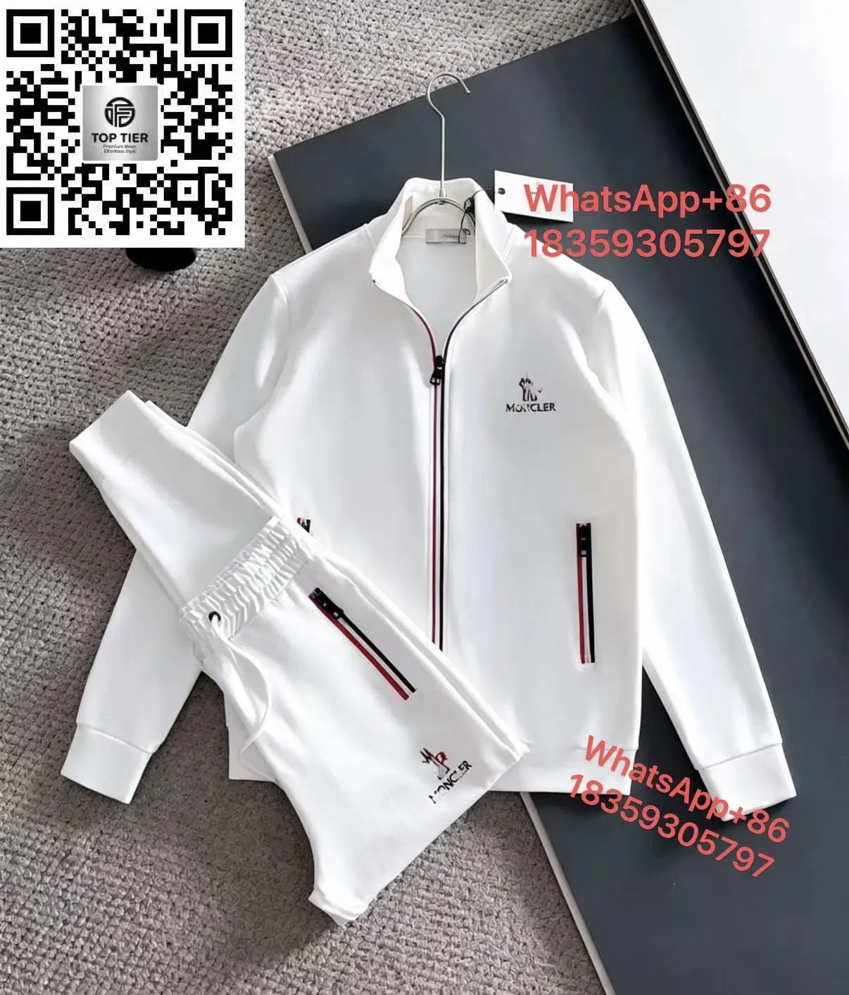 AMIRI Tracksuits Zip-Up Track Jacket and Jogger Set — MON-white 303