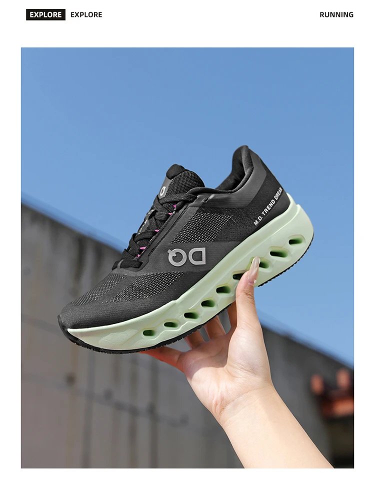On Running Cloudmonster M.D. Trend Black Green Sneakers Running Shoes - 17