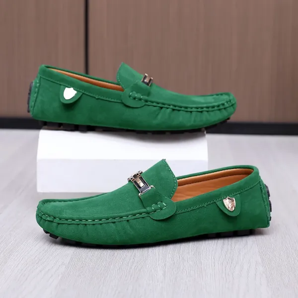 Design Loafer Gray Suede Slip-On Loafers - 10