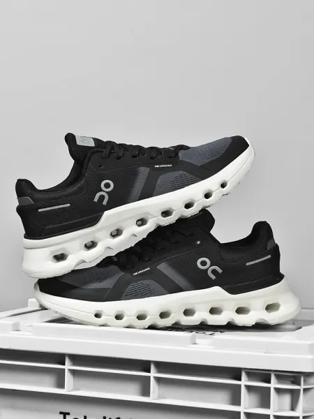 On Cloudmonster White / Black Sneakers Running Shoes - 23