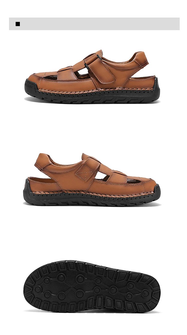 Design Sandal Black Leather Casual Sandals - 21