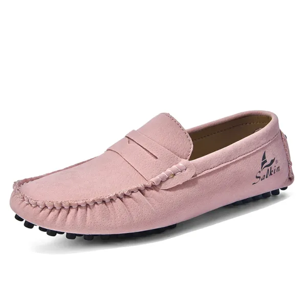 Design Salkin Loafers Pink Suede Casual Shoes Loafers - 5