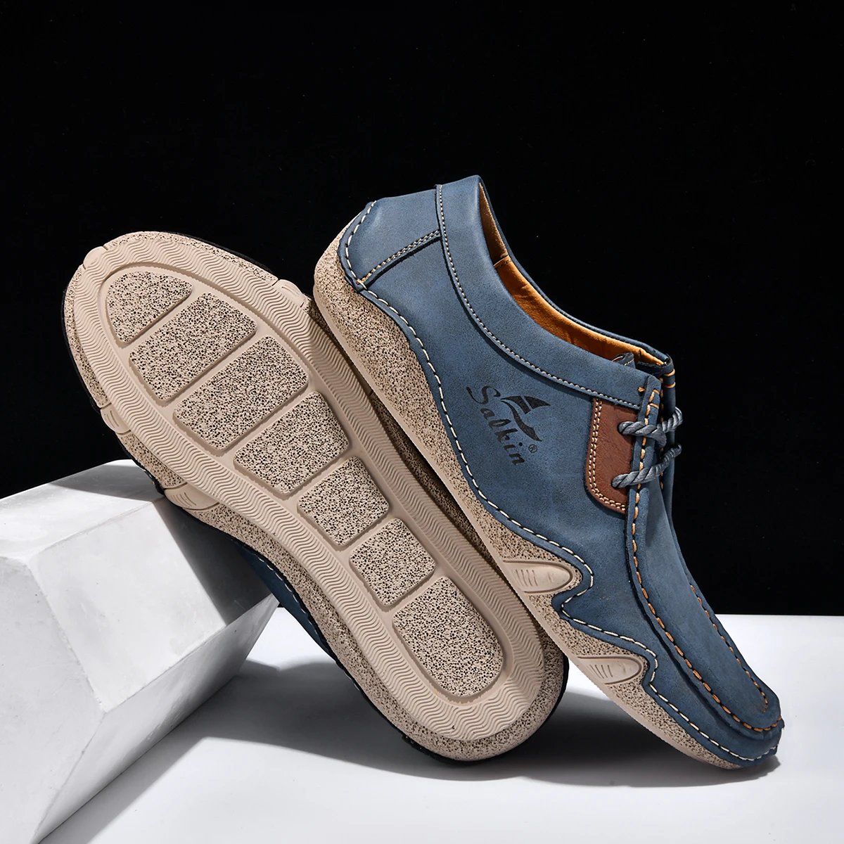 Design Salkin Casual Loafers Tan Suede Loafers - 27