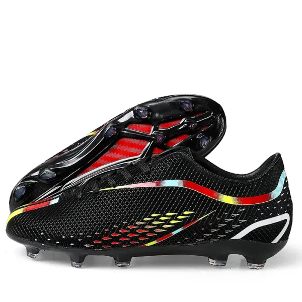 Design Football Cleats Black Red Multicolor Studs Sneakers - 1