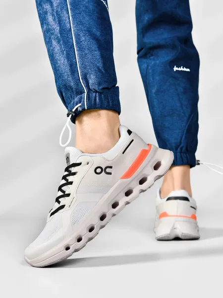 On Cloudmonster White / Black Sneakers Running Shoes - 18