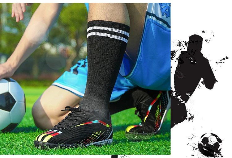 Design Football Cleats Turquoise Multicolor Soccer Studs Running Shoes - 38