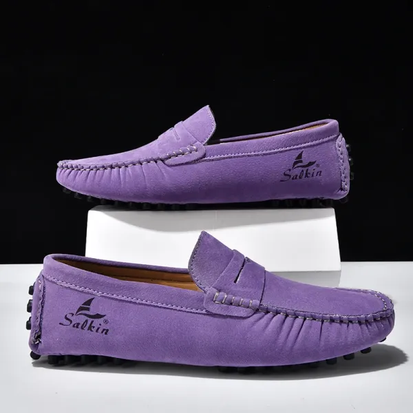 Design Salkin Loafers Pink Suede Casual Shoes Loafers - 13