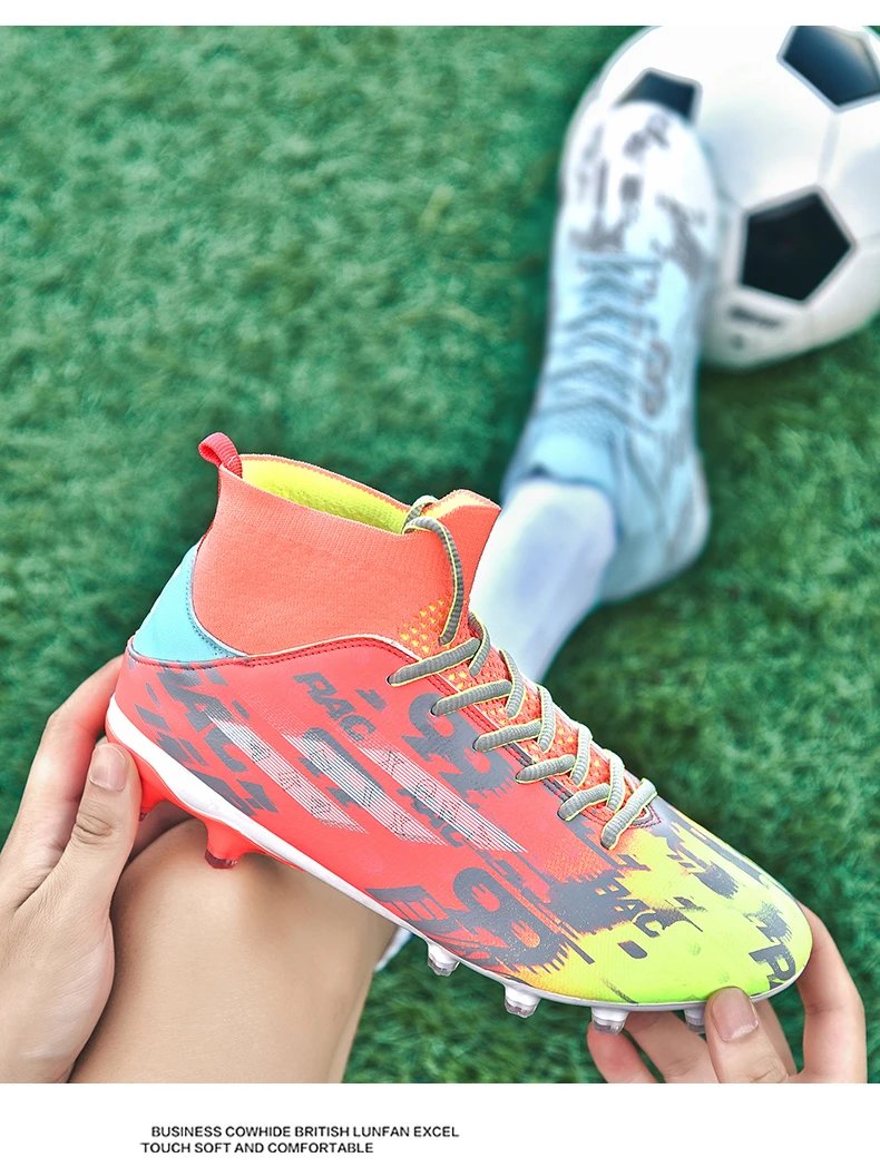 Design Football Turf Shoes Light Blue Gray Print Sneakers - 39