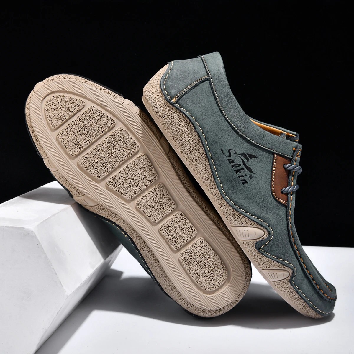 Design Salkin Casual Loafers Tan Suede Loafers - 30