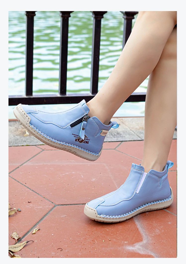 Design Bangdeng Youth Zip-Up Ankle Boot Yellow Leather Boots - 16
