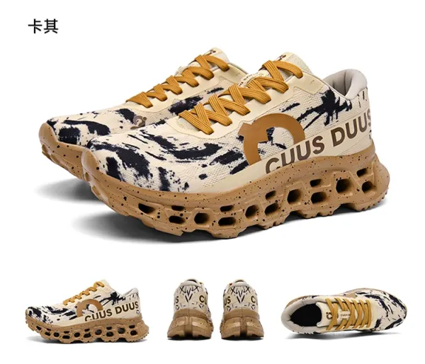 Design CIUS DUUS All-Black Splatter Print Chunky Sneakers - 27