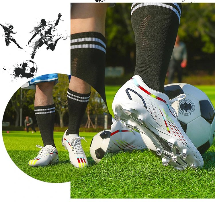 Design Football Cleats Turquoise Multicolor Soccer Studs Running Shoes - 19