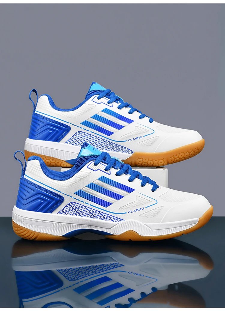 Design CLABNG Badminton Shoe White Blue Gum Sole Sneakers - 30