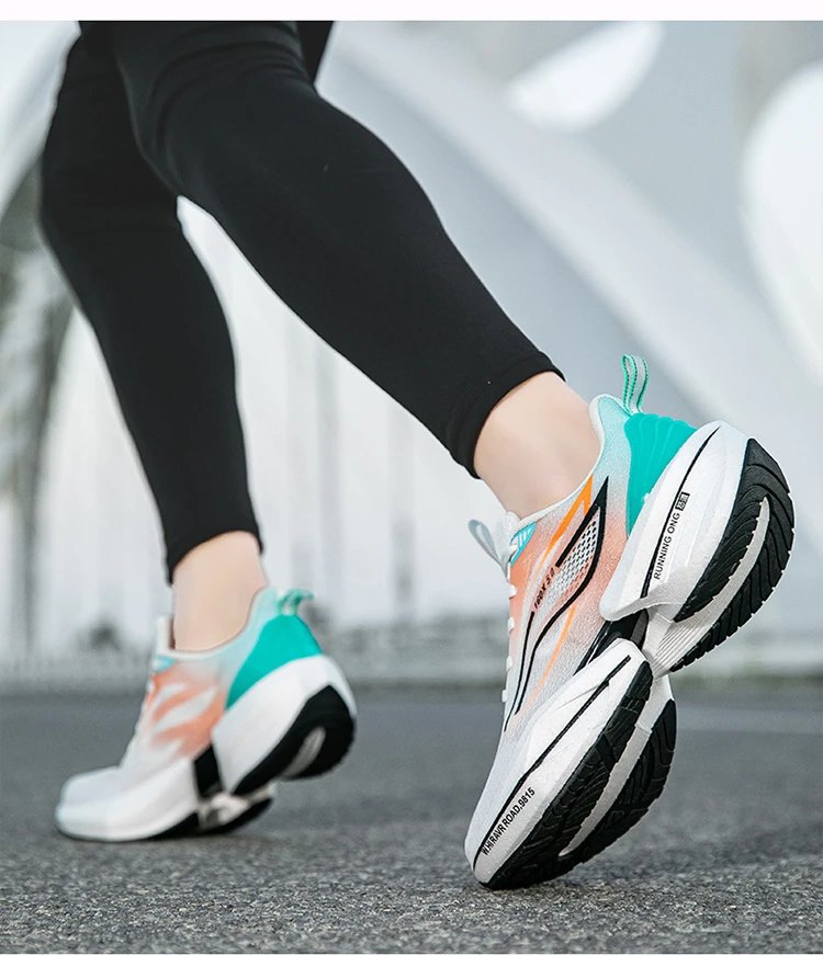 Design Heshute 160X 5.0 Running Shoes White Orange Teal Running Shoes - 15