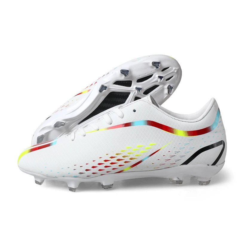 Design Football Cleats White Multicolor Performance Soccer Studs Running Shoes - 1