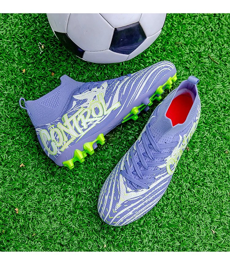 Design Control Purple Lime Green Football Cleats Sneakers - 12