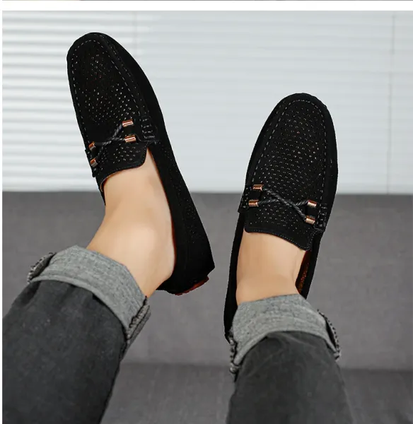 Design Perforated Loafer in Gray with Rope Detail Casual Shoes - 22