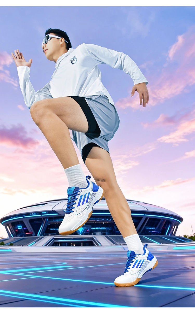 Design CLABNG Badminton Shoe White Blue Gum Sole Sneakers - 27