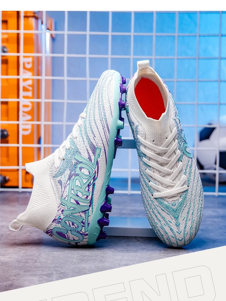 Design Control Purple Lime Green Football Cleats Sneakers - 20