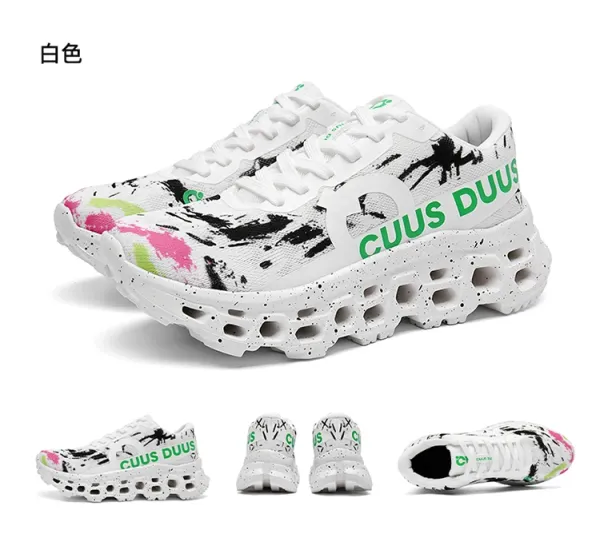 Design CIUS DUUS All-Black Splatter Print Chunky Sneakers - 28