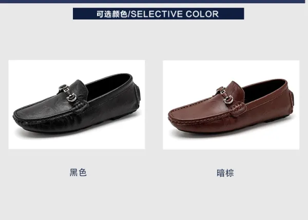 Design Loafer with Metal Horsebit Detail Black Leather Slip-On Shoes - 4