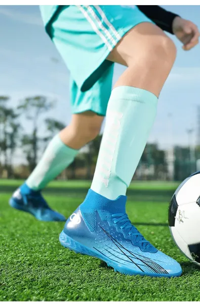 Design Football Turf Shoes Blue Gradient Sneakers - 33