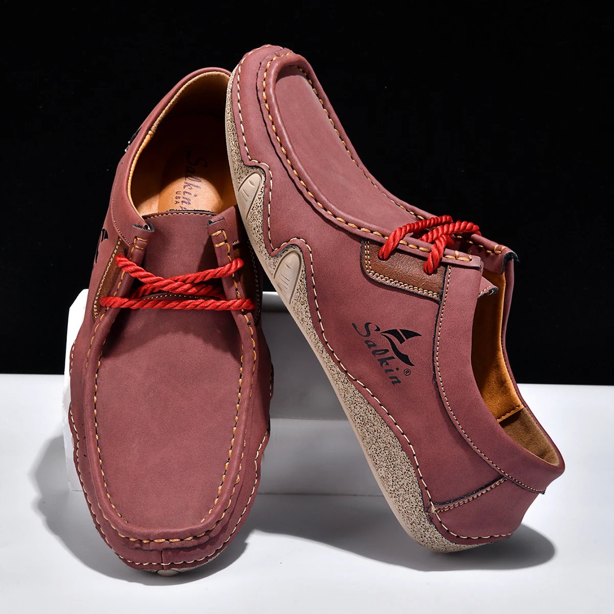 Design Salkin Casual Loafers Tan Suede Loafers - 24