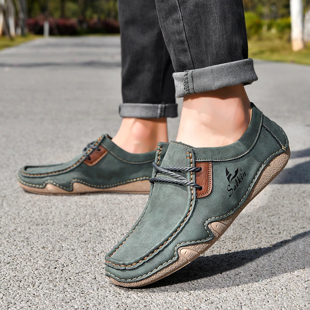 Design Salkin Casual Loafers Tan Suede Loafers - 42
