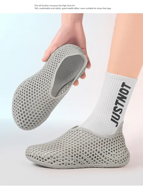 Design 3D-Printed Mesh Slip-On Gray Casual Shoes - 15