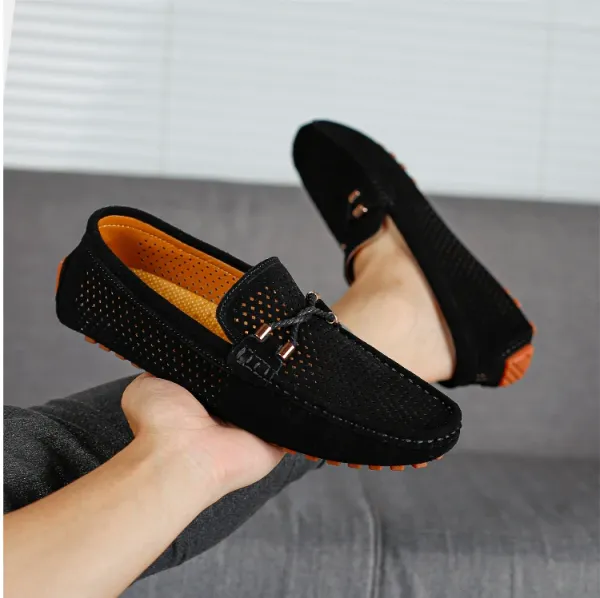 Design Perforated Loafer in Gray with Rope Detail Casual Shoes - 21