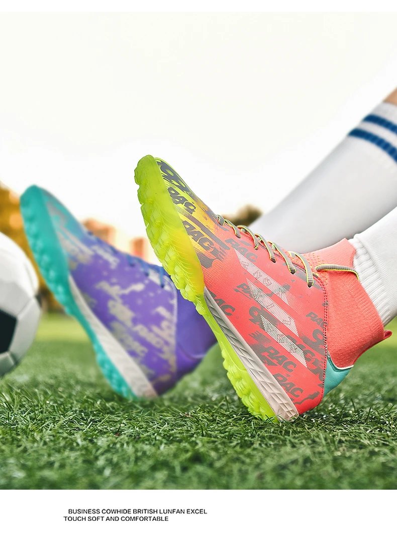 Design Football Turf Shoes Light Blue Gray Print Sneakers - 42