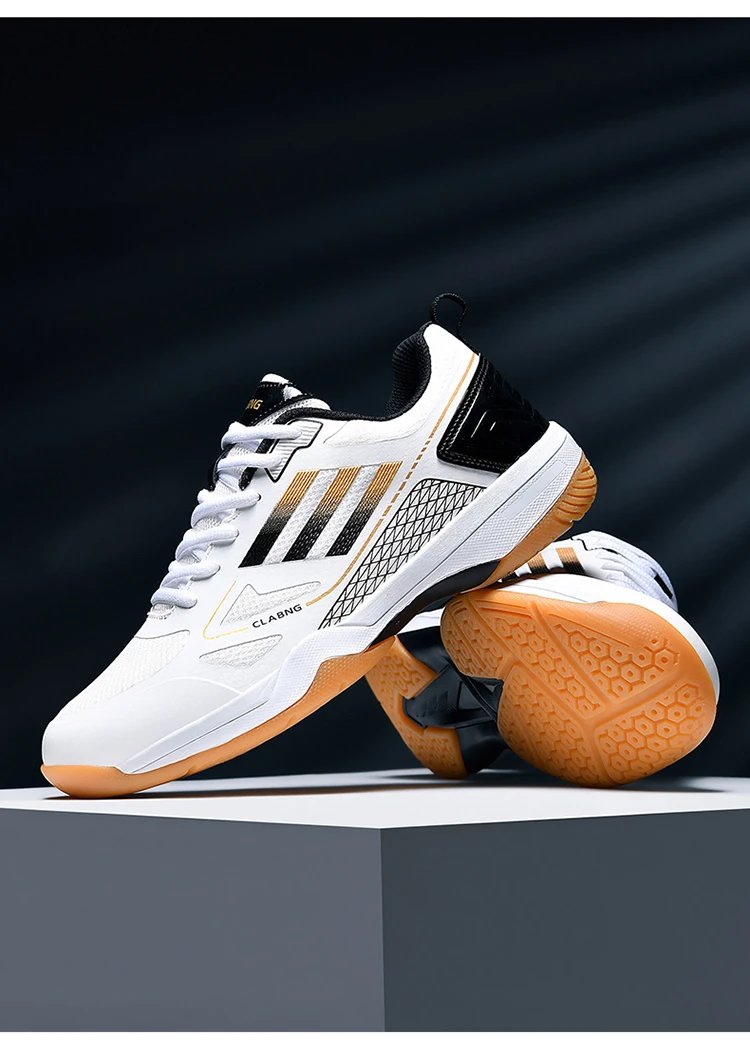 Design CLABNG Badminton Shoe White Blue Gum Sole Sneakers - 16
