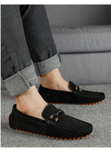 Design Perforated Loafer in Gray with Rope Detail Casual Shoes - 24