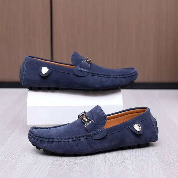 Design Loafer Gray Suede Slip-On Loafers - 18