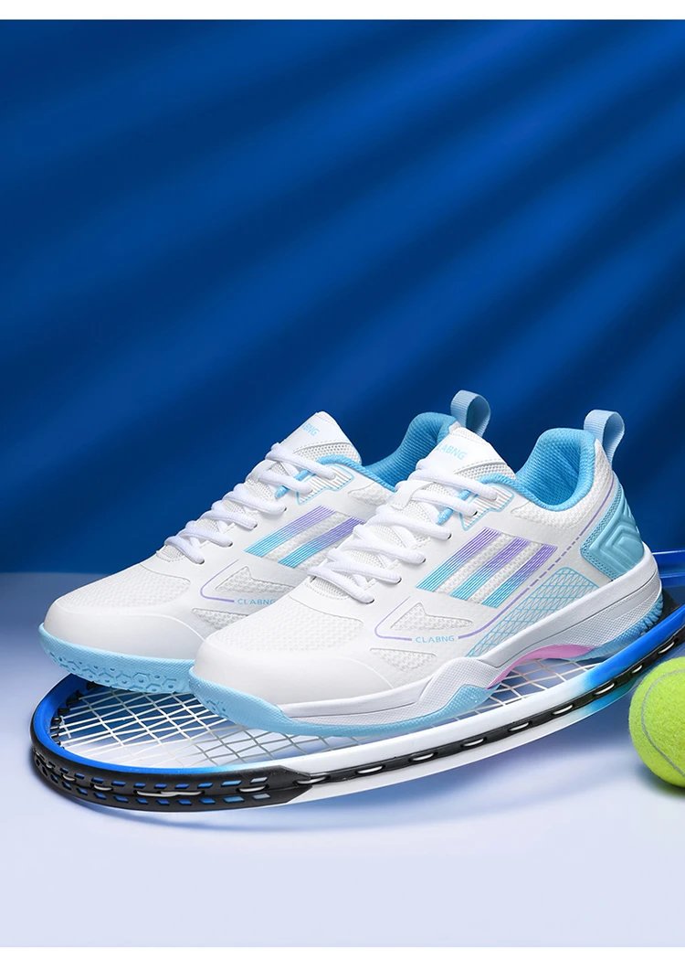 Design CLABNG Badminton Shoe White Blue Gum Sole Sneakers - 23