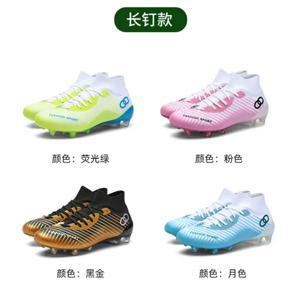 Design Fashion Sport Football Cleats Neon Yellow Blue White Sneakers - 8