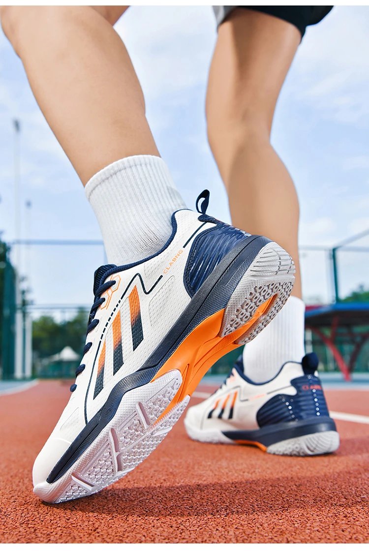 Design CLABNG Court Pro White Blue Pink Badminton Shoes Sneakers - 24